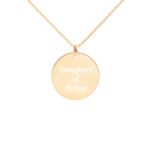 Daughter of Triton Engraved Disc Necklace