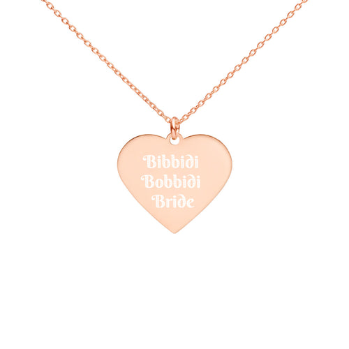 Bibbidi Bobbidi Bride Engraved Heart Necklace